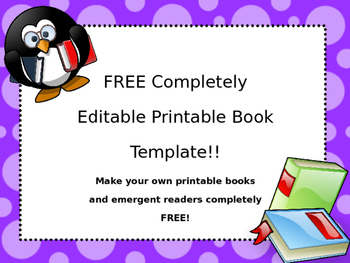 book template for kids to write on