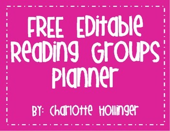 FREE Editable Reading Group Planner by Charlotte Hollinger TPT
