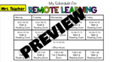 FREE Editable Remote Learning GOOGLE SLIDES Schedules for 