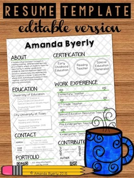 Preview of FREE Editable Resume Template