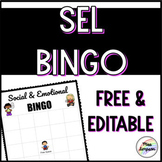 FREE Editable SEL Bingo Card (Distance Learning in SPED) G