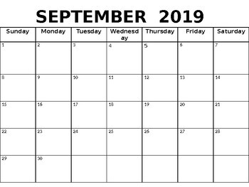 Preview of FREE Editable School Year Calendar 2019-20