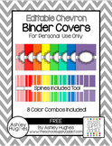FREE Editable Shaded Chevron Binder Covers