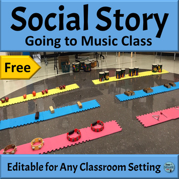 Preview of FREE Elementary Music Social Story to Ease Transitions - Editable