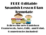 FREE Editable Spanish Lesson Plan Template-Danielson Framework