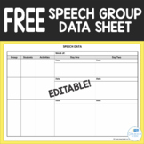 FREE Editable Speech Group Data Sheet