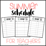 FREE Editable Summer Schedule for Teachers with Cactus Theme