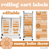 FREE Editable Sunny Boho Retro Rolling Cart Labels