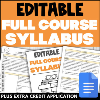 Preview of FREE Editable Syllabus Template for High School for PowerPoint and Google Drive