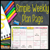 EDITABLE Weekly Plan Page for Work-Life Balance!