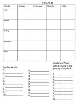 free editable weekly student planner by the polka dot spot tpt