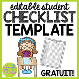 FREE Editable student checklist template - FREE French / E