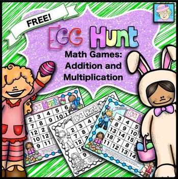 Preview of Easter Math Games for Kindergarten 1st Grade 2nd Grade 3rd Grade Spring FREE