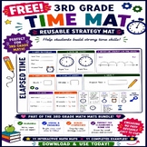 FREE Elapsed Time Mat | 3rd Grade Math Strategy Mat