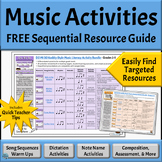 FREE Elementary Music Activities Resource Guide with Music