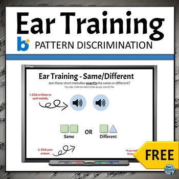 Preview of FREE Elementary Music Boom Cards Ear Training - Same Different Melodic Patterns