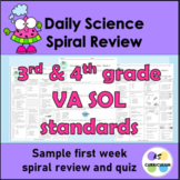 FREE Elementary Science Daily Spiral Review Sample