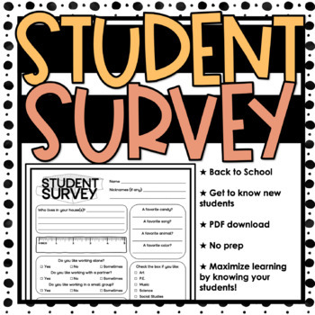 FREE Elementary Student Survey by Elementary in the Ozarks | TpT