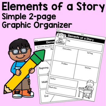 Preview of Elements of a Story Graphic Organizer - English and Spanish!