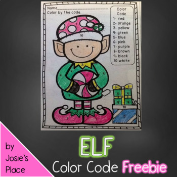 FREE Elf Color by number by Josie's Place | Teachers Pay Teachers