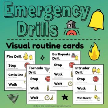 Preview of FREE Emergency Drills - Routine - Visuals - Cue Cards
