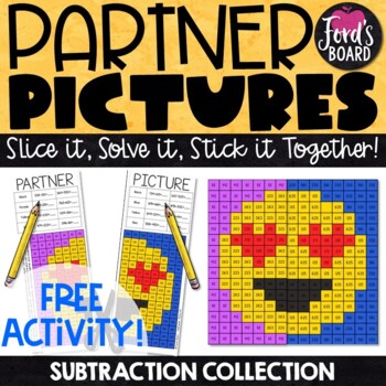 Preview of FREE Math Mystery Picture Subtraction | FREE Subtraction Color by Number