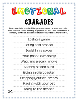 FREE Emotion Charades by Everybody is a Genius TpT