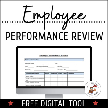 Preview of FREE Employee Review Form | Transition & Vocational Skills | Google Form