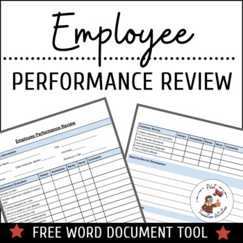 Preview of FREE Employee Review Form | Transition & Vocational Skills | Word Doc