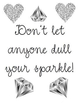 A4 white and gold inspirational wall art for the home or office black Don't let anyone dull your sparkle