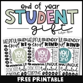 FREE End of School Year Student Printable Gift