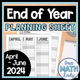 FREE End of Year Teacher Planning Calendar - Monthly Verti