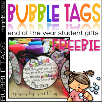 Preview of FREE End of the Year Bubbles Tag