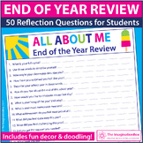 End of the Year Reflection Questions, End of Year Writing,