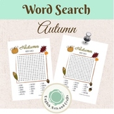 FREE English Fun Autumn Word Search Seasonal Theme Activity