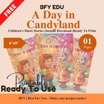 Preview of FREE English Short Story for Kids : A Day in Candyland