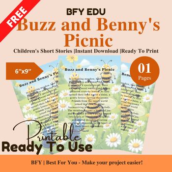 Preview of FREE English Short Story for Kids : Buzz and Benny's Picnic