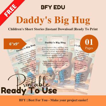 Preview of FREE English Short Story for Kids : Daddy's Big Hug