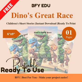 Preview of FREE English Short Story for Kids : Dino's Great Race