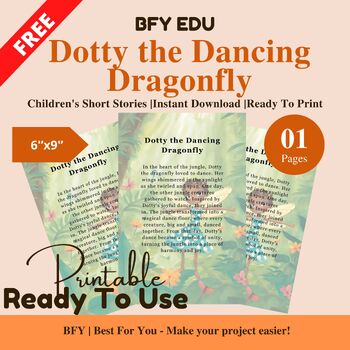 Preview of FREE English Short Story for Kids : Dotty the Dancing Dragonfly