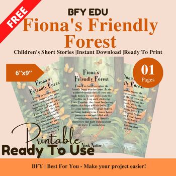 Preview of FREE English Short Story for Kids : Fiona's Friendly Forest