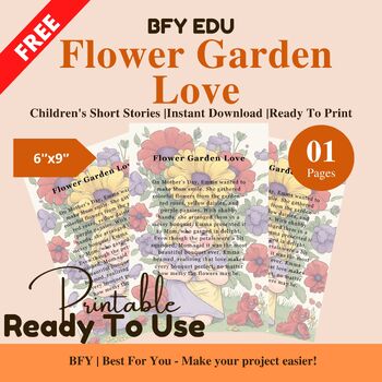 Preview of FREE English Short Story for Kids : Flower Garden Love