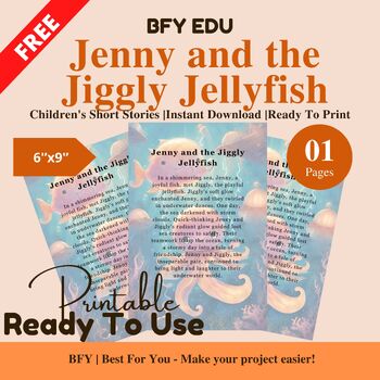 Preview of FREE English Short Story for Kids : Jenny and the Jiggly Jellyfish