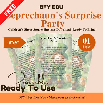 Preview of FREE English Short Story for Kids : Leprechaun's Surprise Party