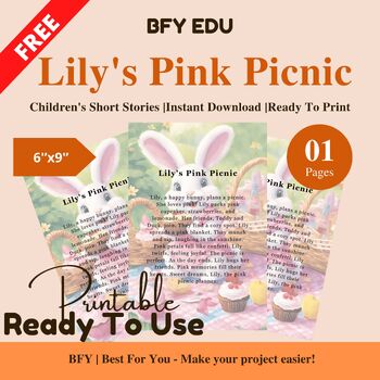 Preview of FREE English Short Story for Kids : Lily's Pink Picnic