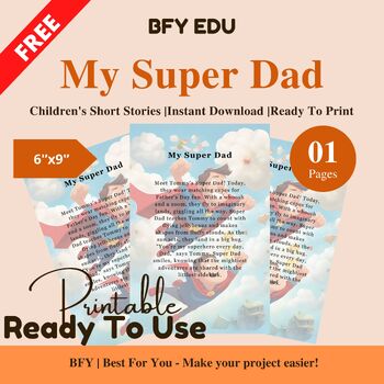 Preview of FREE English Short Story for Kids : My Super Dad