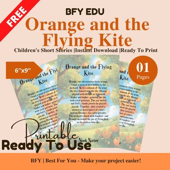 Preview of FREE English Short Story for Kids : Orange and the Flying Kite