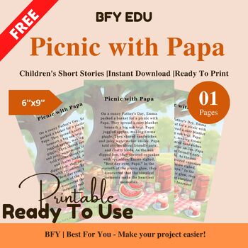 Preview of FREE English Short Story for Kids : Picnic with Papa