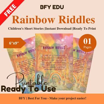 Preview of FREE English Short Story for Kids : Rainbow Riddles