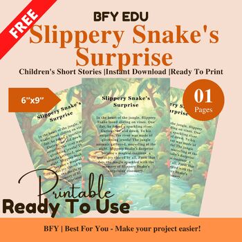 Preview of FREE English Short Story for Kids : Slippery Snake's Surprise
